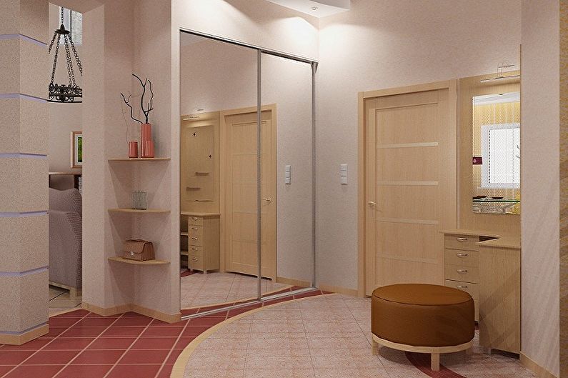 Koridora dizains - mēbeles