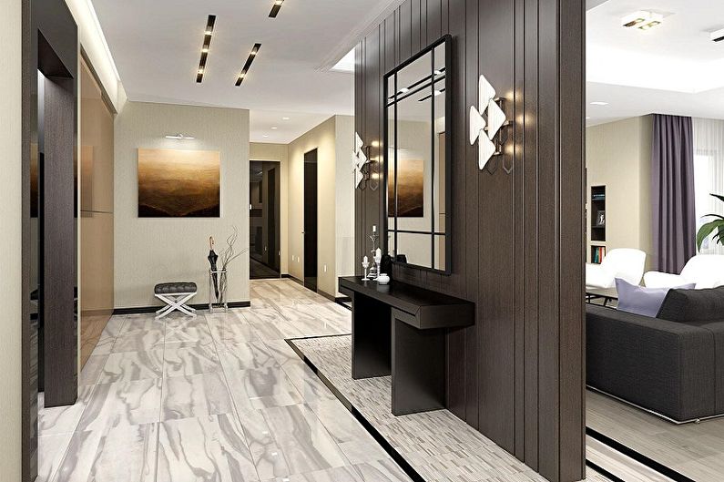 Dizajn hodnika u stilu minimalizma.