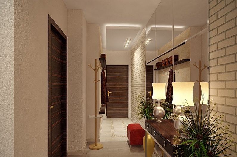 A lakás folyosójának belsőépítészete - fénykép