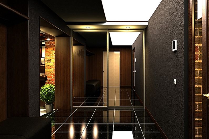Indretningsdesign af en korridor i en lejlighed - foto