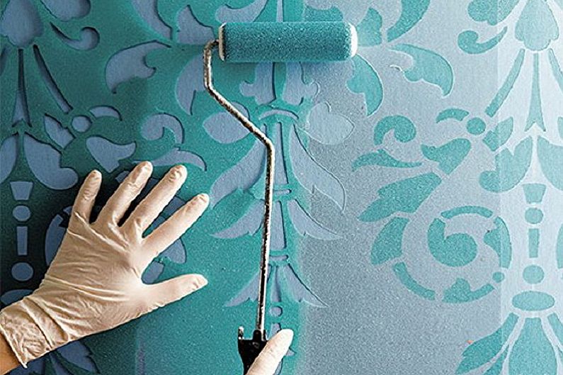 Trafaretu veidi sienām krāsošanai - Atkarībā no materiāliem