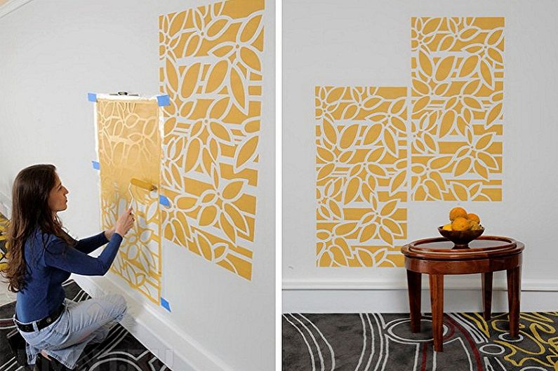 Trafaretai sienoms dažyti - kaip dirbti su trafaretu