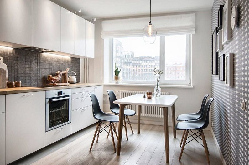 Bijela kuhinja 13 m² - Dizajn interijera