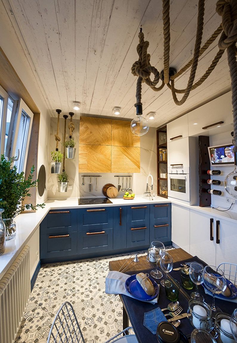 Design de interiores da cozinha 13 m² - Foto