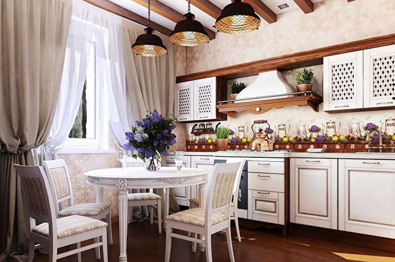 Cuisine 11 m2 dans le style provençal - Design d'intérieur