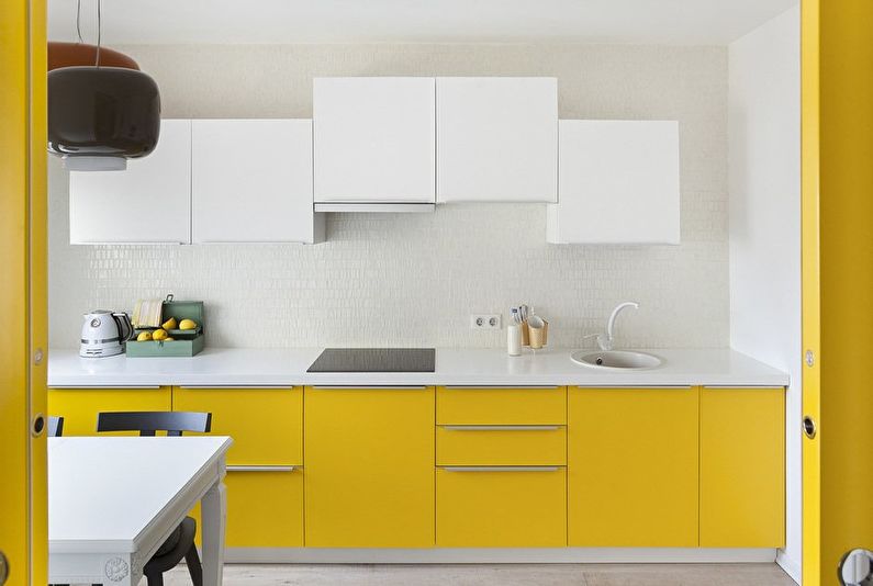 Cuisine jaune 11 m2 - Design d'intérieur