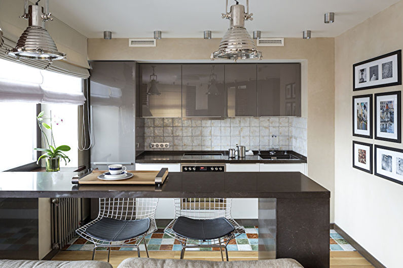 Le design intérieur de la cuisine est de 11 m². - photo