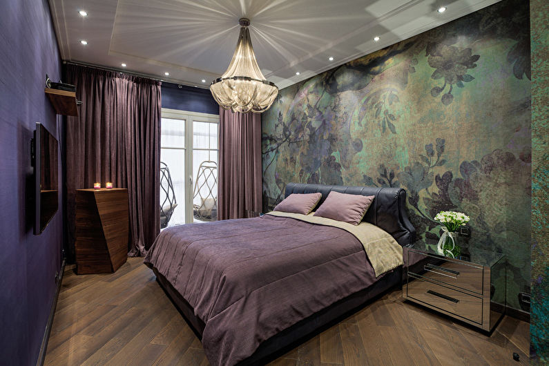 Sufit płyt gipsowo-kartonowych w sypialni - zdjęcie