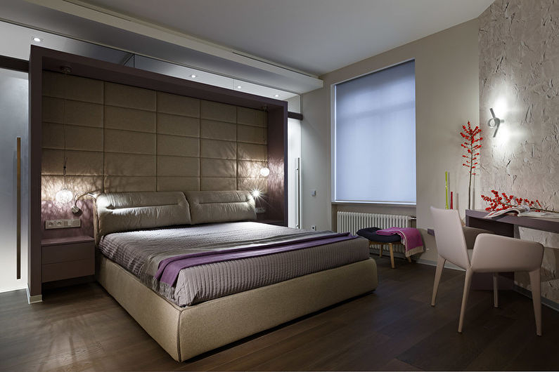 Sufit płyt gipsowo-kartonowych w sypialni - zdjęcie