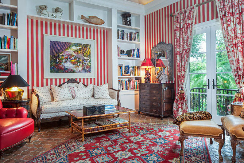 Kombinace barev v interiéru obývacího pokoje - Teplé barvy