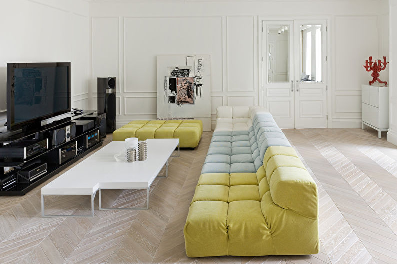 Kombinace barev v interiéru obývacího pokoje - foto