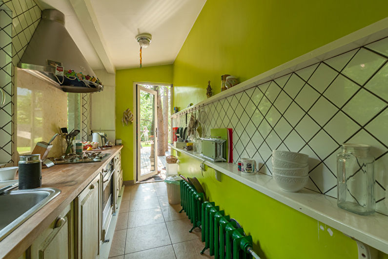 Krāsu kombinācija virtuves interjerā - siltas kombinācijas