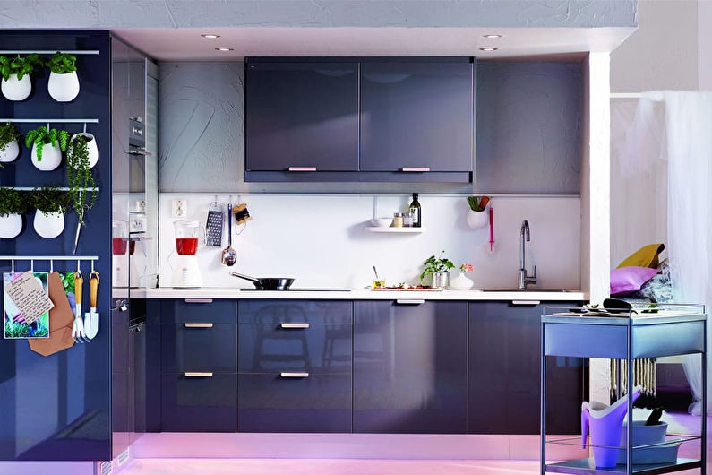 Kombinasi warna di bahagian dalam dapur - Kombinasi sejuk