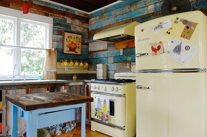 Krāsu kombinācija virtuves interjerā - foto