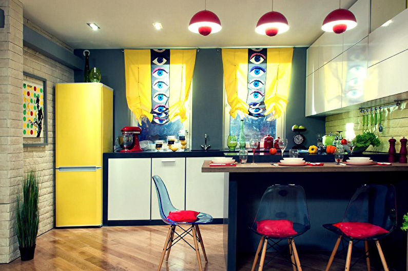 Ο συνδυασμός χρωμάτων στο εσωτερικό της κουζίνας - φωτογραφία