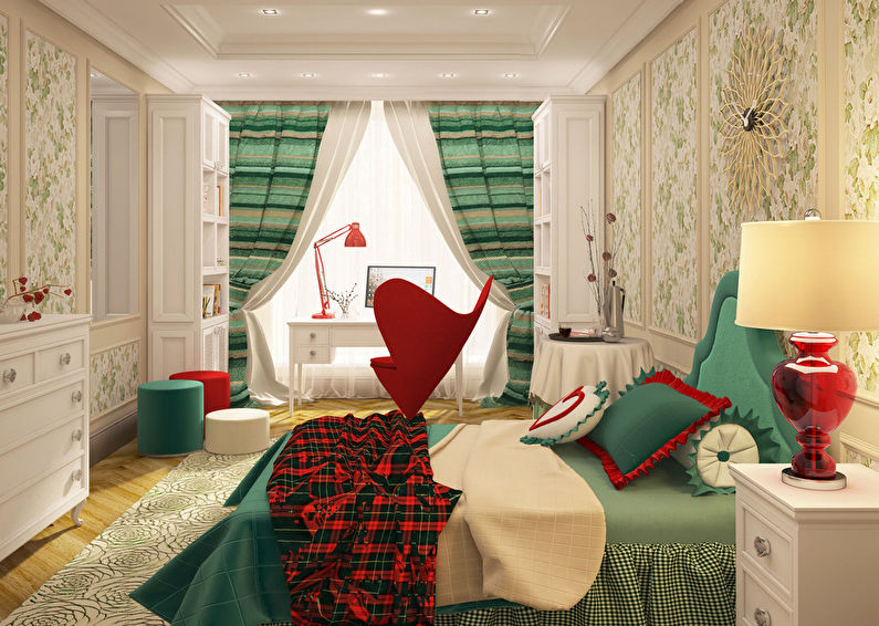 Guļamistabas “Scottish Rose” dizaina projekts - 1. foto