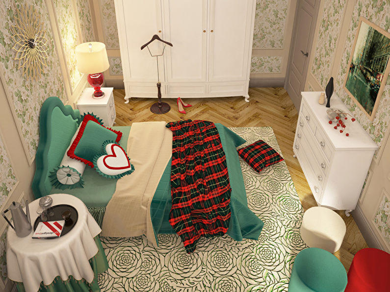 Guļamistabas “Scottish Rose” dizaina projekts - 3. foto