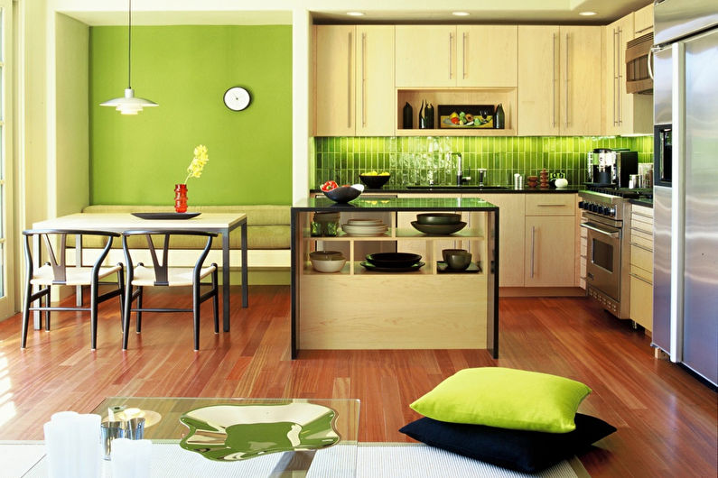 Kolor pistacjowy we wnętrzu kuchni - Zdjęcie projektowe