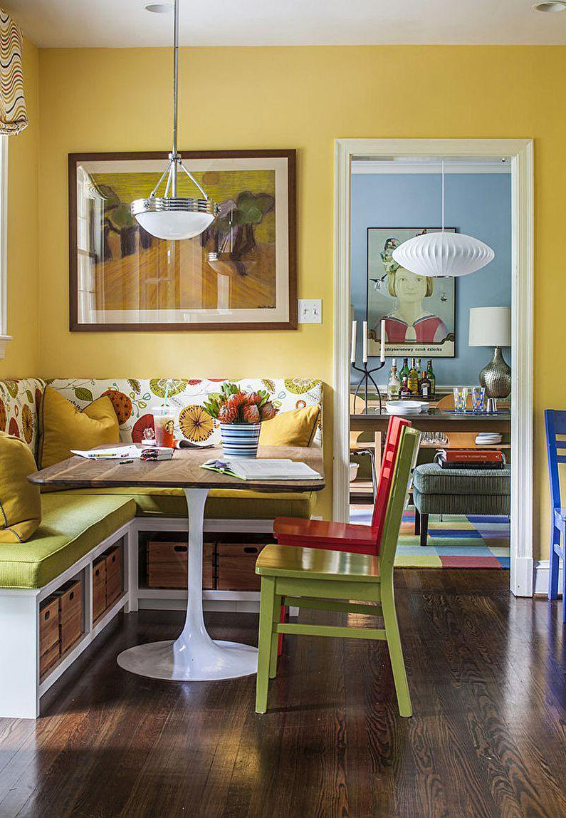 Barva pistácie v interiéru kuchyně - Designová fotografie