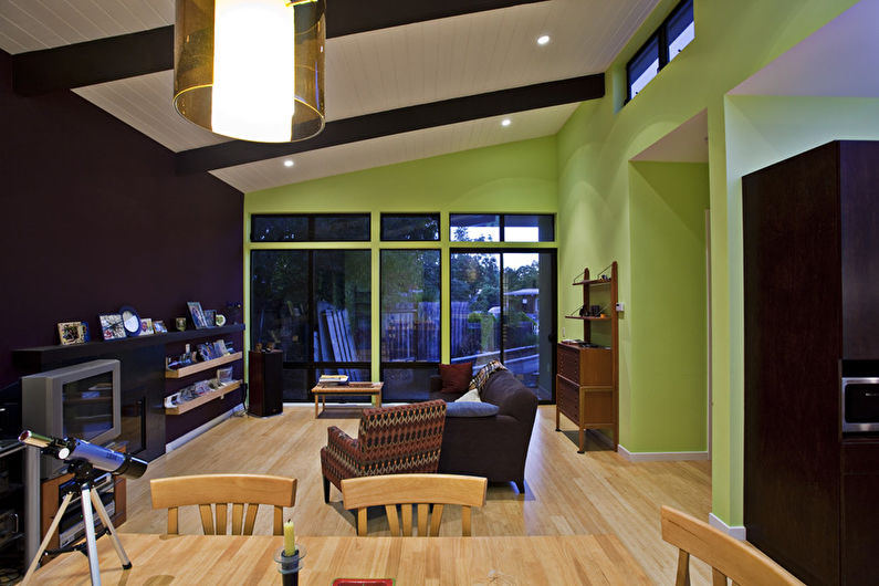 Barva pistácie v interiéru obývacího pokoje - Designová fotografie