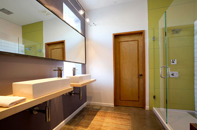 Pistachefarve i det indre af badeværelset - Designfoto