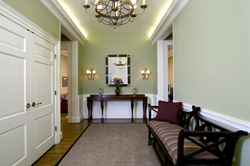 Colore pistacchio nell'interno del corridoio - Foto di design