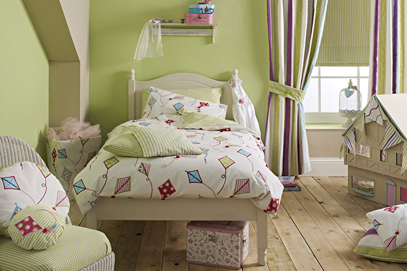 Цвят на шам-фъстък в интериора на детска стая - Дизайн снимка