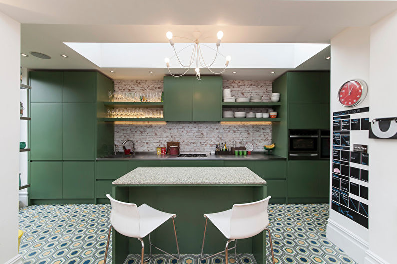 Tapeta pod cihlou v interiéru kuchyně - Design foto