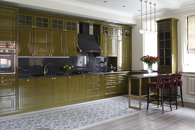 Bucătărie de design interior în stil neoclasic - fotografie