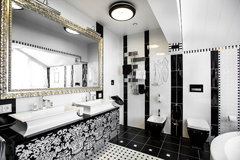 Interiérový design koupelny v klasicistním stylu - foto