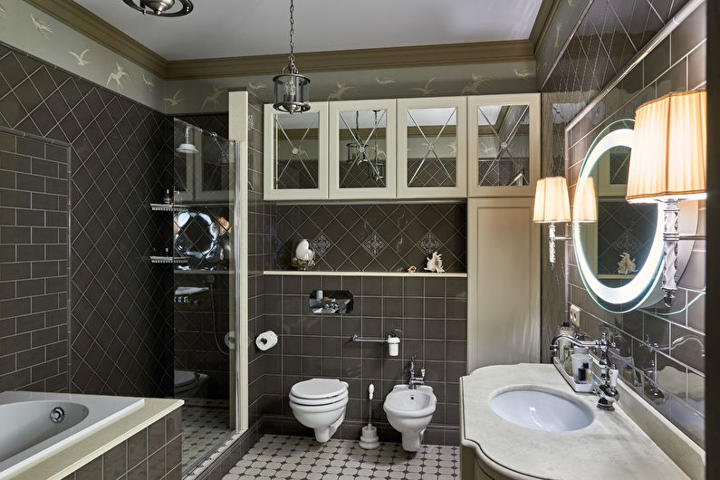 Design d'intérieur de salle de bain de style néoclassique - photo