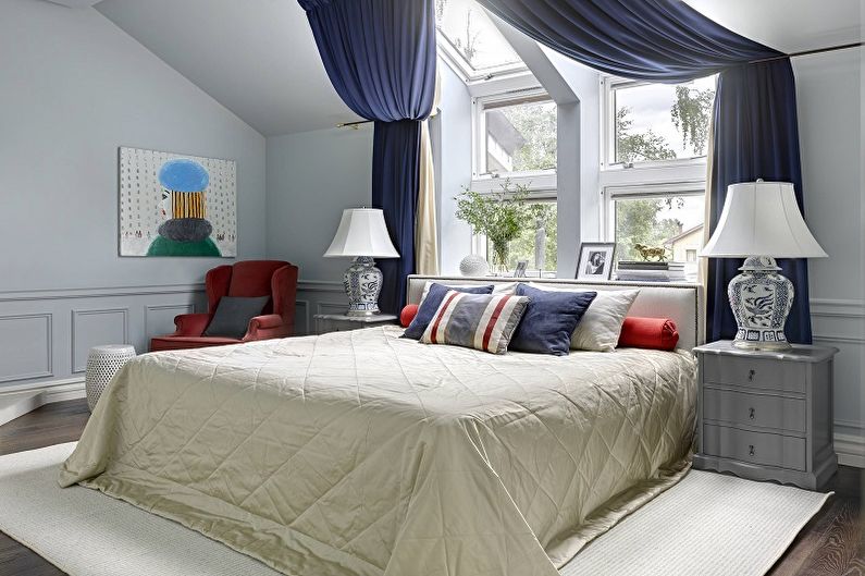 Guļamistaba 10 kvm klasiskajā stilā - Interjera dizains