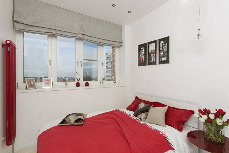 Црвена спаваћа соба 10 м² - Дизајн ентеријера