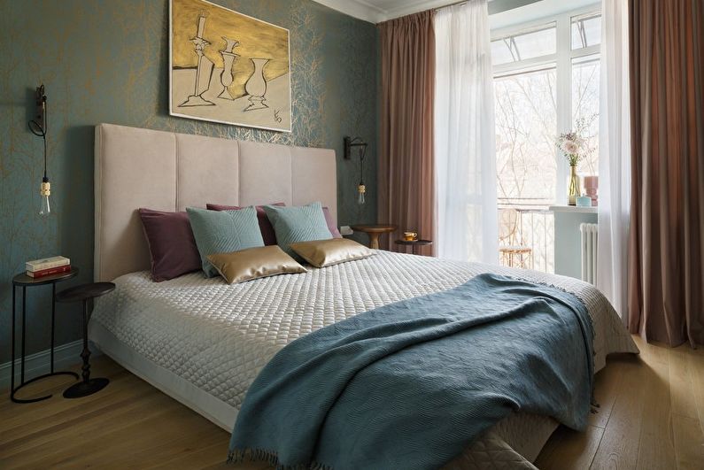 Unutarnji dizajn spavaće sobe je 10 m². - Fotografija