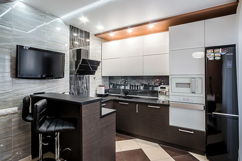 Køkken 10 kvm i en moderne stil - Interiørdesign