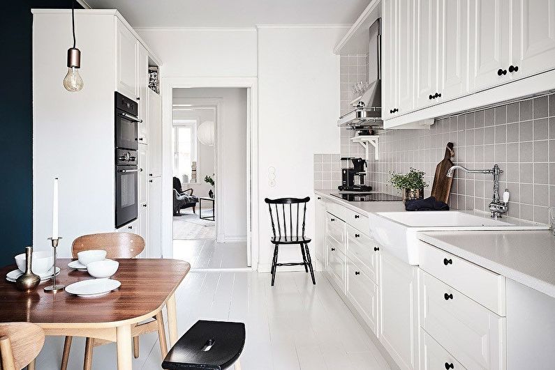 Virtuvė 10 kv.m. skandinavišku stiliumi - interjero dizainas