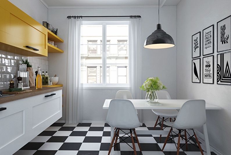 Cuisine 10 m2 dans le style scandinave - Design d'intérieur