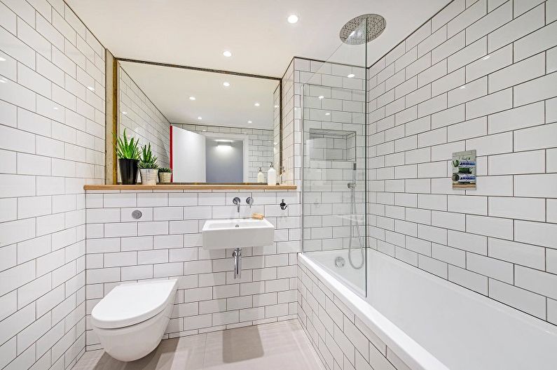 Biała łazienka w stylu loftu - architektura wnętrz