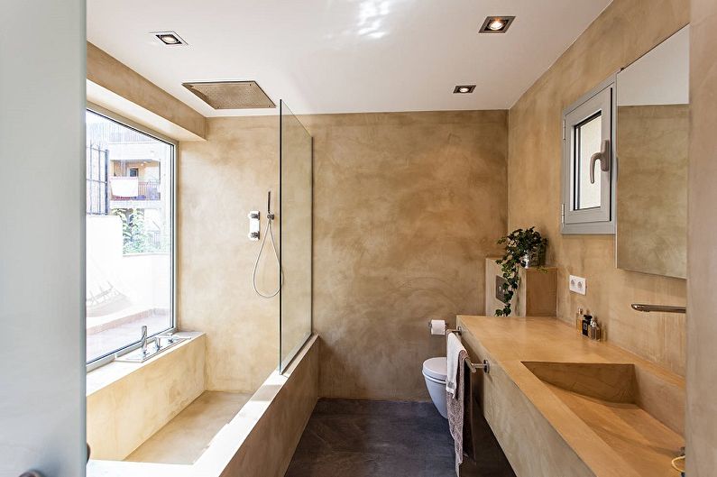 Бежова баня с таванско помещение - Интериорен дизайн