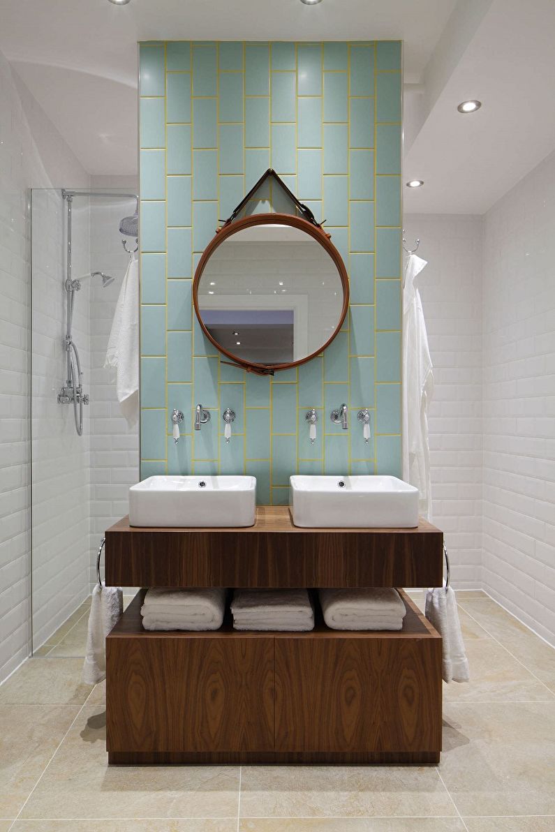 Кафява баня в стил лофт - Интериорен дизайн