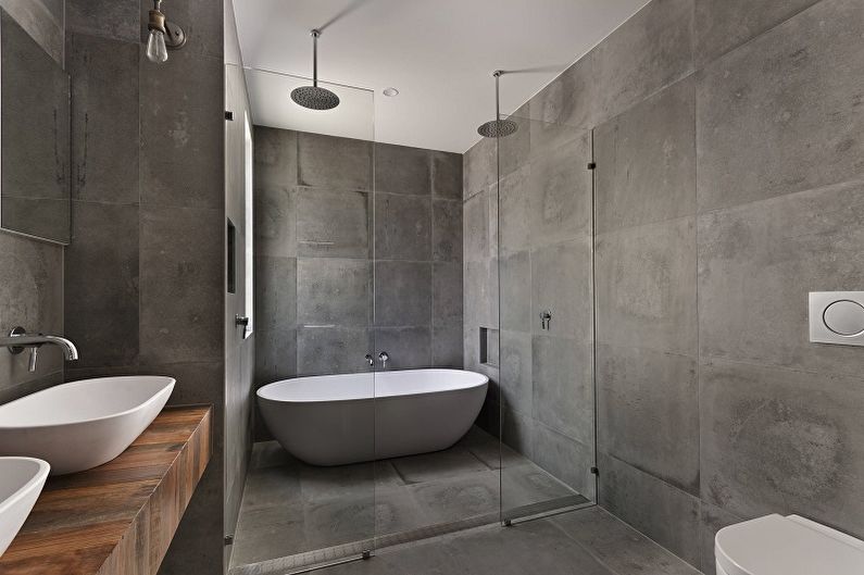 Σχεδιασμός μπάνιου Loft Style - Διακόσμηση τοίχου