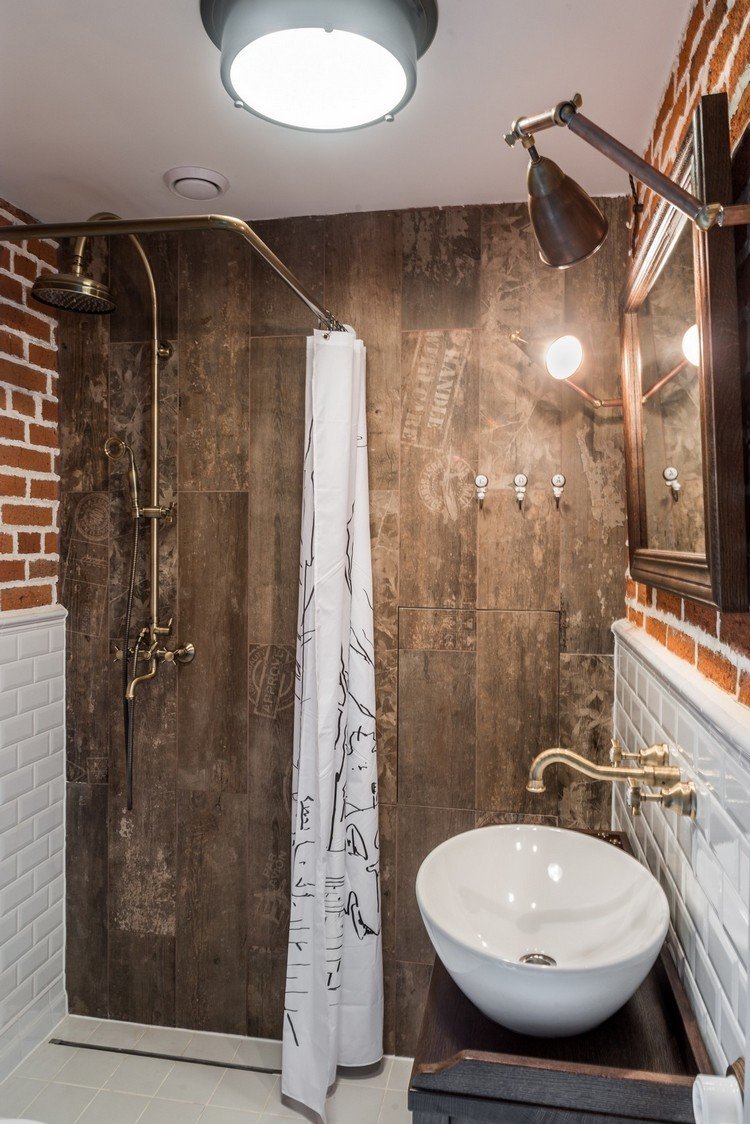Petite salle de bain de style loft - Design d'intérieur