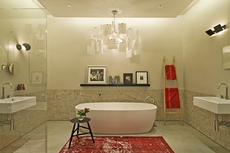 Interiørdesign av et bad i loftstil - foto