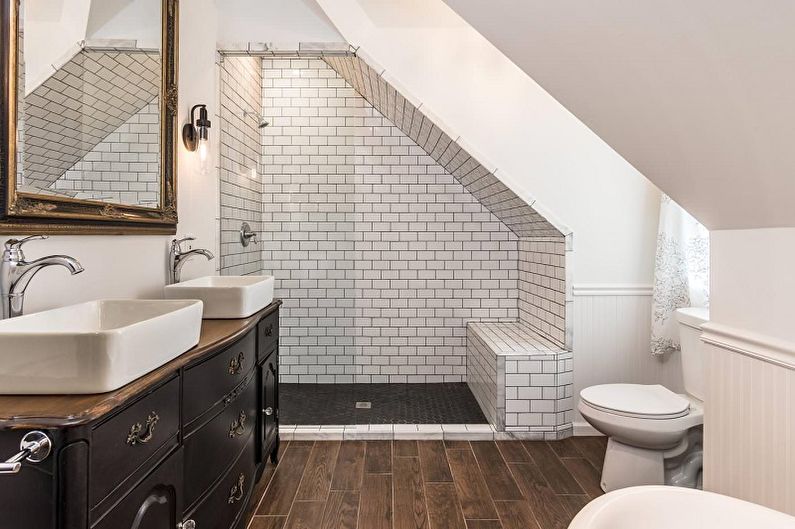 Design de interiores de uma casa de banho no estilo loft - foto