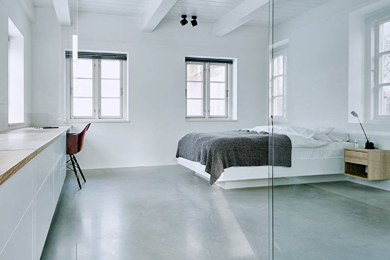 Camera da letto bianca in stile moderno - Interior Design