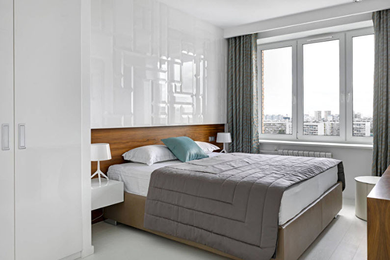Camera da letto grigia in stile moderno - Interior Design