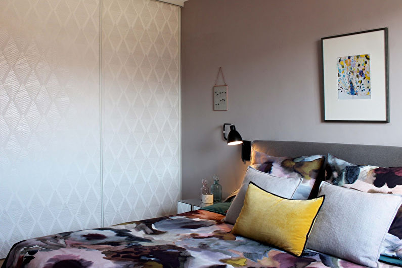 Beżowa sypialnia w nowoczesnym stylu - architektura wnętrz