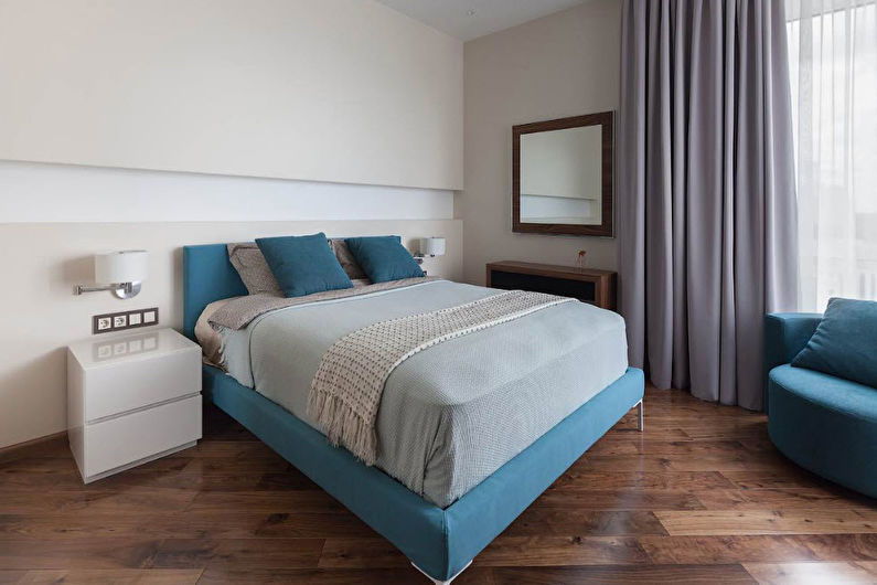 Designa ett sovrum i modern stil - golvdekoration