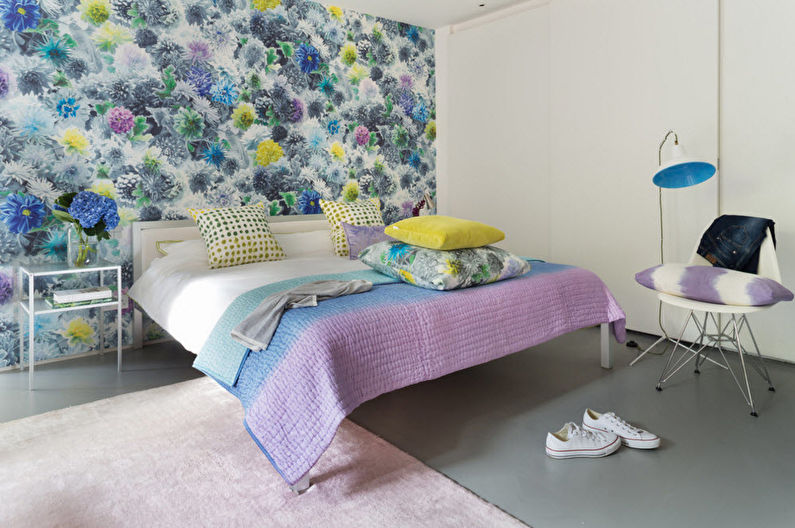 Noformējiet guļamistabu modernā stilā - grīdas apdarei