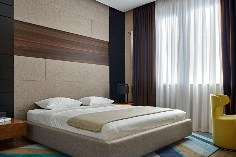 Spavaća soba dizajna interijera u modernom stilu - fotografija